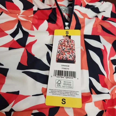 Callaway UPF 50 Sun Protection Activewear Sweatshirt Orange 1/4 Zip Size Small