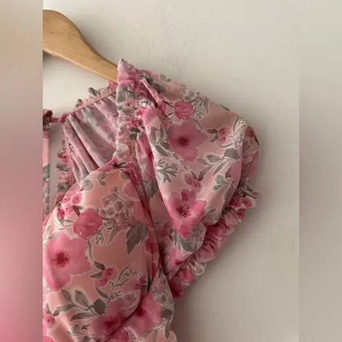 Madden NYC Pink Floral Bustier Corset