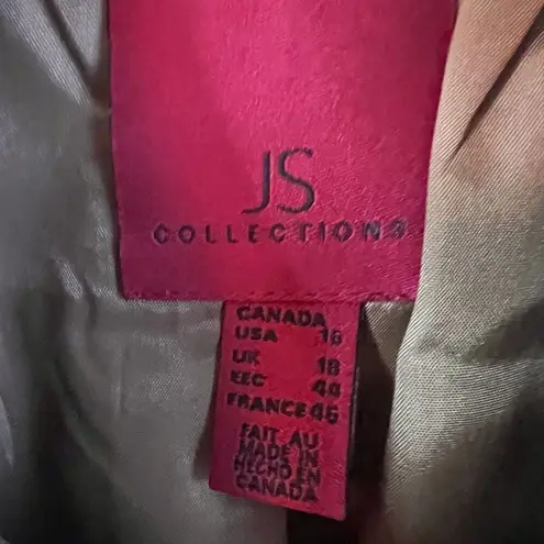 JS Collections Womens Fancy Button Top Size 16 Shoulder Pads Dressy