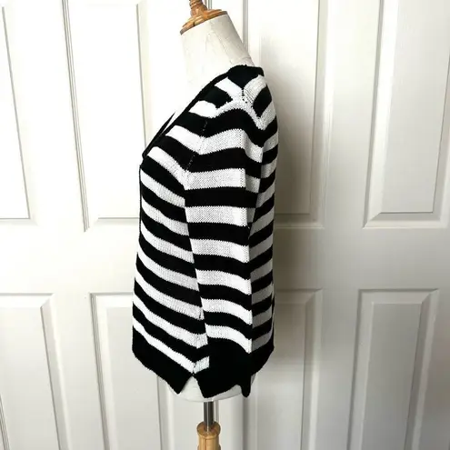 Ny Collection black and white striped cardigans
