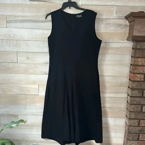 Eileen Fisher  Black Cotton V-Neck Cropped Jumpsuit NWOT Size XL