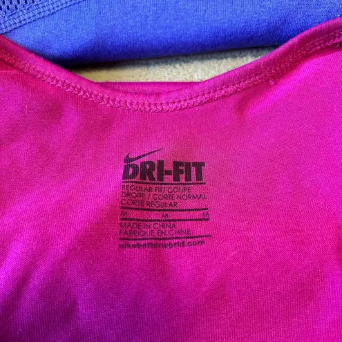 Nike Two  Dri-Fit Racer Back Tank Tops Women’s Shorts Size Medium Purple Pink