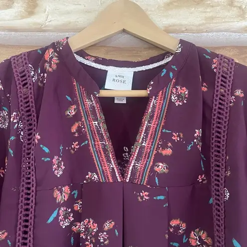 Knox Rose  flowy boho bell sleeve peasant blouse size M