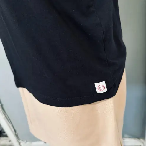 Marine layer Women Black Embroidered Bee Crew Neck Short Sleeve T-Shirt Sz M