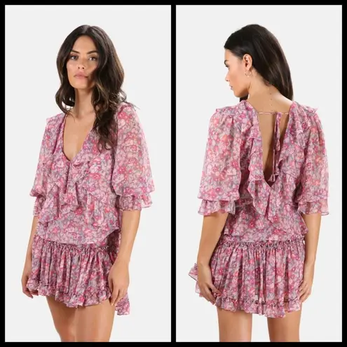 MISA Los Angeles ππ Lilyanna Top ~ Lilac Floral Print Medium M NWT