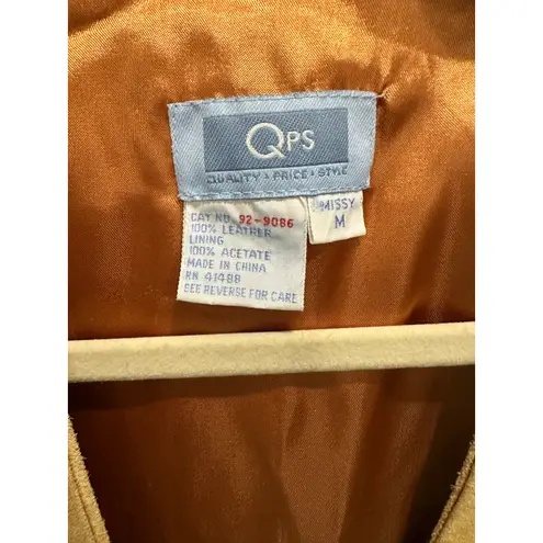 Vintage Tan Suede Leather Vest 100% Genuine Leather 90s Minimalist Preppy Size M