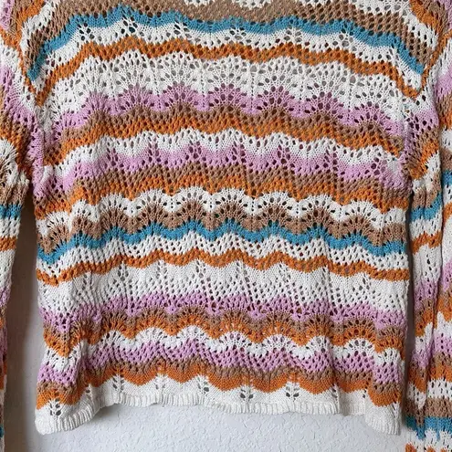 L'SPACE XS Sun Ray colorful Cotton cropped Sweater