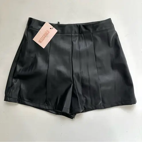 Missguided Black Faux Leather Shorts • NWT • Sz 6
