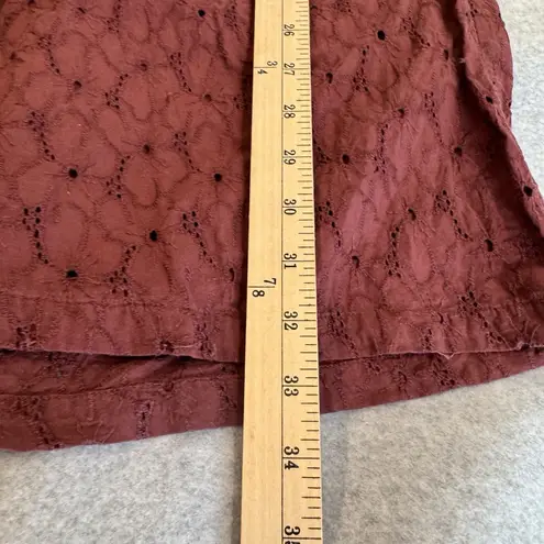 prAna Cowgirl Festival Kendall Dress Medium Rust Orange Eyelet Woven Cotton