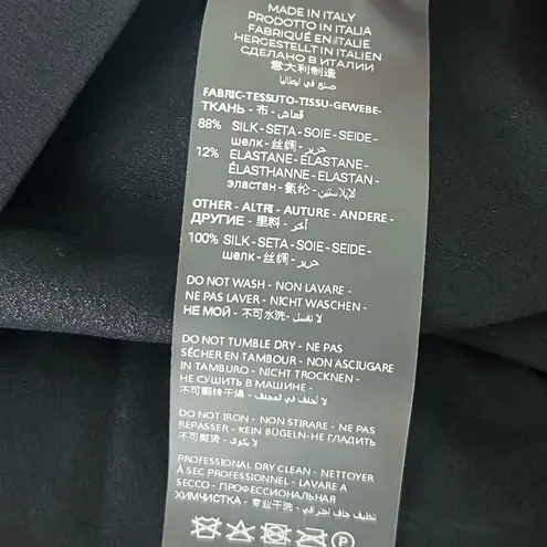 Nensi Dojaka Ruched Asymmetric Stretch Silk Mini Skirt Black Ruffle Size Small