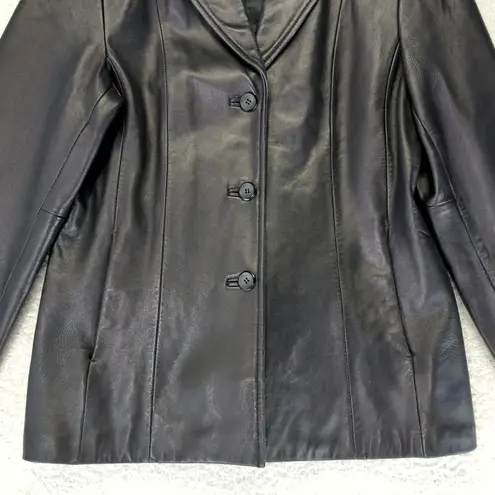 Siena Black Leather Jacket Women's Size 12 Biker Moto