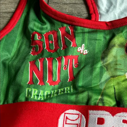 PSD Festive Green and Red Elf Graphic Sports Bra