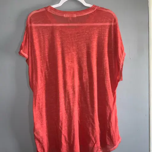 C&C Orange Nautical Graphic Anchor Tee Swim Cover Oversized Relaxed Tunic Fit XL