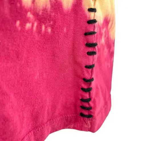 Affliction Cast Iron S/S Tee Tie-Dye Short Sleeve Top Yellow Size Small NWT