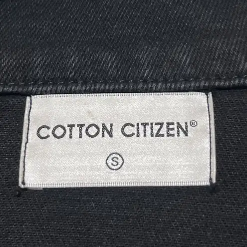 Cotton Citizen Distressed Denim Jacket Washed Black Jean Cropped Women’s Size S