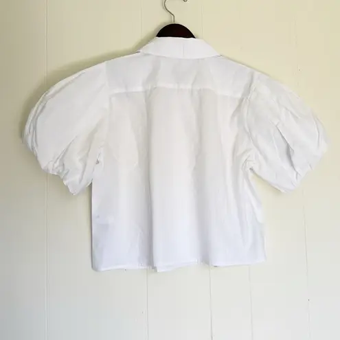 J.Crew NWT  Gamine Puff-Sleeve Shirt in Cotton Poplin White 10