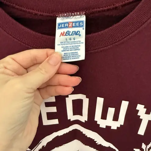 Jerzees  Maroon Meow Christmas Cat Holiday Sweatshirt Crewneck Large