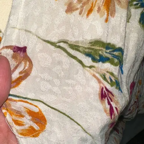 Style Rack LA • Women’s Open Kimono Shacket White Floral Dolman Batwing Sz. Sm