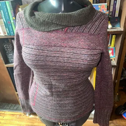 prAna wool striped cowl neck gorpcore outdoorsy S sweater