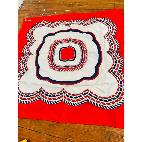 Vintage Paoli Red White Blue Geometric Abstract Rope Design 1960/70s Scarf