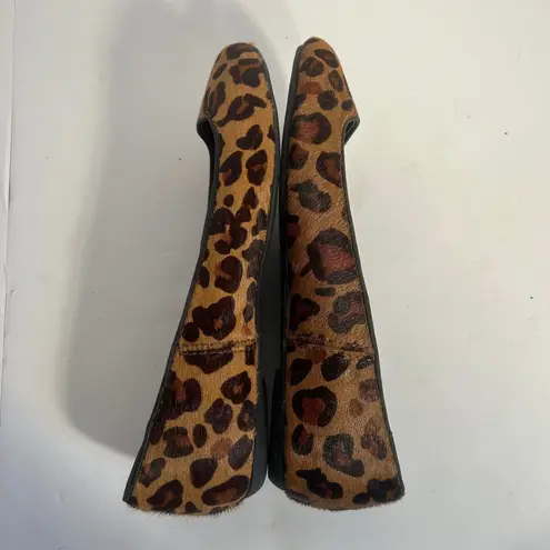 Calvin Klein Jeans Women Leopard Print Calf Hair Ballet Flats Shoes EU 38 US 8