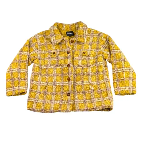 Driftwood Anthropologie  Ryan Plaid Sherpa Jacket EUC Size Large F291