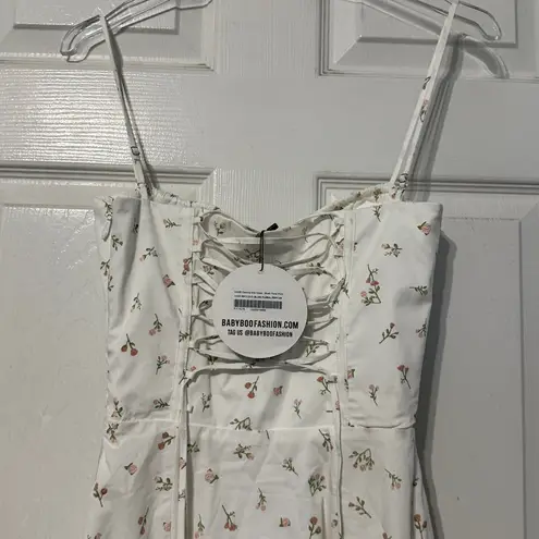 Babyboo Deanna Midi Dress Blush Floral Print Size XS NWT White