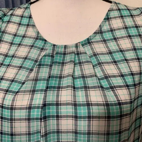 DNA Couture Chiffon Plaid Blouse