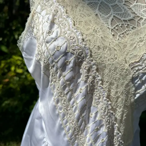 Victoria’s Secret Gold Label Union Made 1970s Peignoir Bridal Set Size Small White