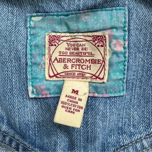 Abercrombie & Fitch Vintage Jean Jacket Distressed Size Medium Blue