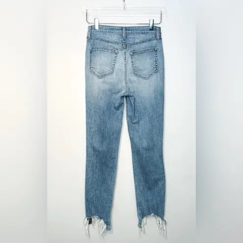 L'Agence High Line High Rise Skinny Desert Light Destressed Denim Jeans Size 25