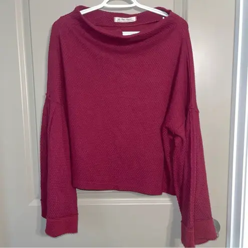 We The Free Free people  Bunny tee flare sleeves boho‎ In Maroon Size Medium