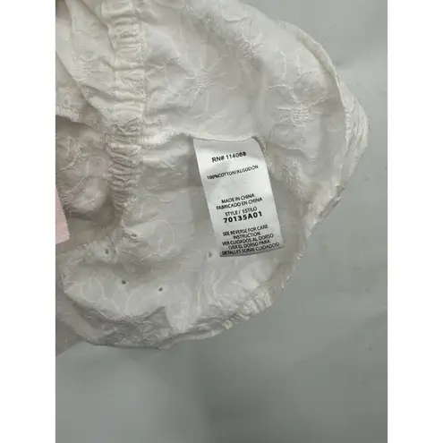 Louna Blouse Women Large White Eyelet Ruffle Shoulder Rent The Runway Cropped