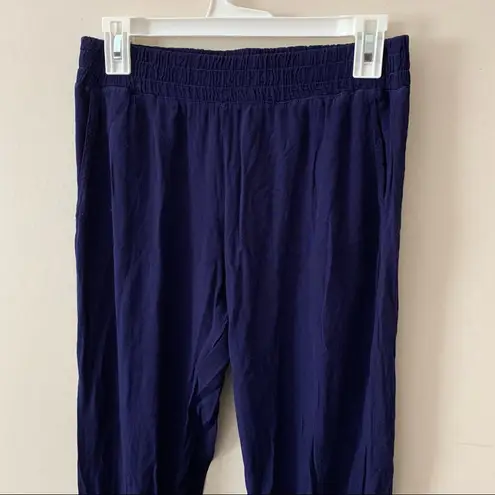 Monrow Blue Crepe Pull On Pants Rayon Jogger
