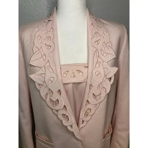 Vintage 90s Kasper ASL Skirt Suit Size 10 Pink 3 Piece Camisole Skirt Jacket