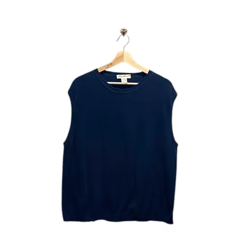 Eddie Bauer  Vintage Crewneck Sweater Vest Navy Blue Size XXL Preppy Academia - Image 2