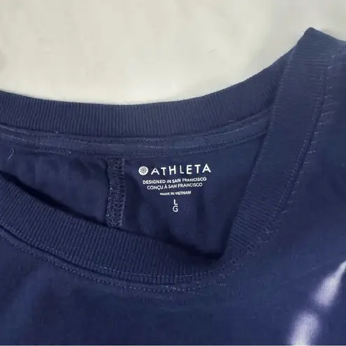 Athleta  Sundown Sweatshirt 2.0 Eclipse Blue Tie Dye Size L Gym Active Lounge