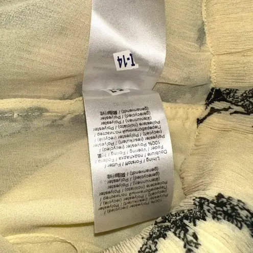 Ganni NWT Georgette Floral Pleated Yellow Chiffon Midi Skirt 42 US 10/12