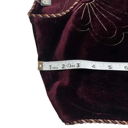 Vintage Women's Act III Burgundy Velvet 70s Style Theater Vest OS Red Size M