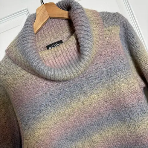 Woolrich Vintage Dusk Ombre Cowl Neck Sweater Pastel Striped Soft Cozy Knit Lrg