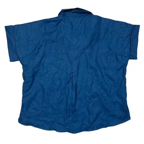 NWOT American Giant Women’s Blue Linen Button