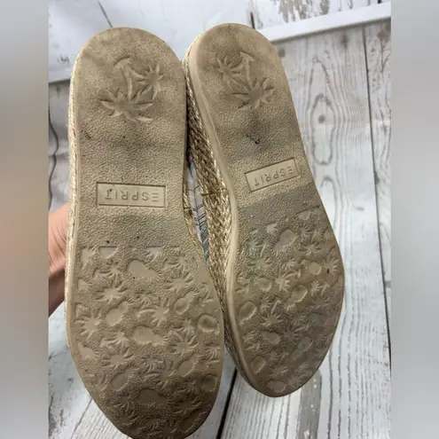 Esprit Espirit Women's Noella Espadrille Slip On Taupe Canvas Flats Size 6.5