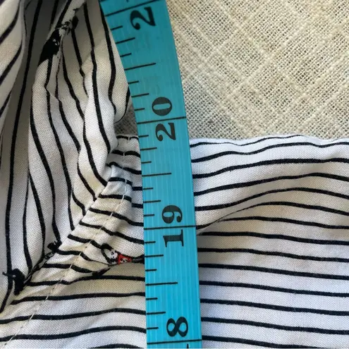 Grace and Delancy Striped French Bull Dog Print Button Down Shirt Size 8 White