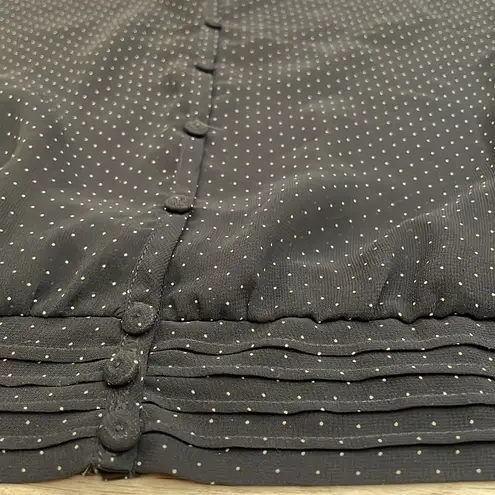 Esprit de. corp by Urban Casual Black with White Polka Dot Short Sleeve Top M