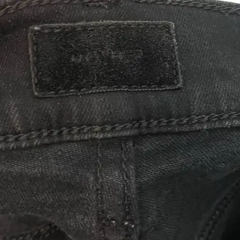 MOTHER Insider Crop Step Fray Jeans Not Guilty Black Women’s Size 25 Raw Hem