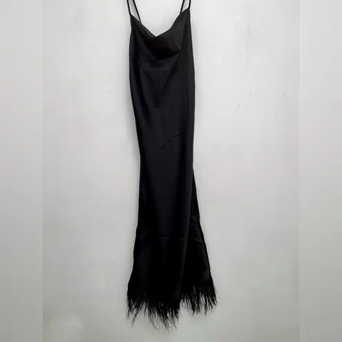 Ellison Satin midi Slip Dress with Feather Detail brand new with tags