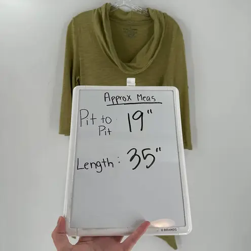 Neon Buddha Cotton Lagenlook Cowl Neck Shirt Dress Green Size M