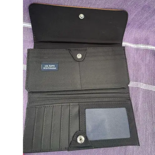 Nautica  Womens Wallet Oraganizer with RFID Blocking Wallet, Black Tan Accent