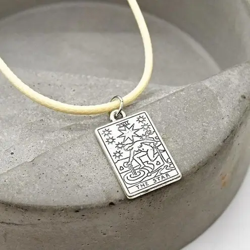 The Star Tarot Card Necklace Silver