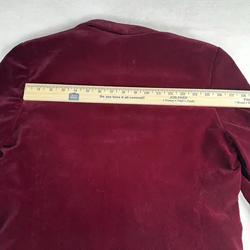 Vintage 1960’s Classic Burgundy Velvet Blazer Cotton by Butterfly For Prestige Red